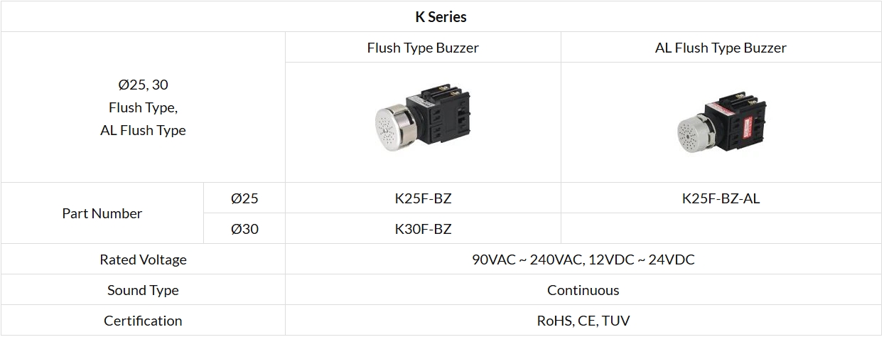 Flush Type Small Buzzer